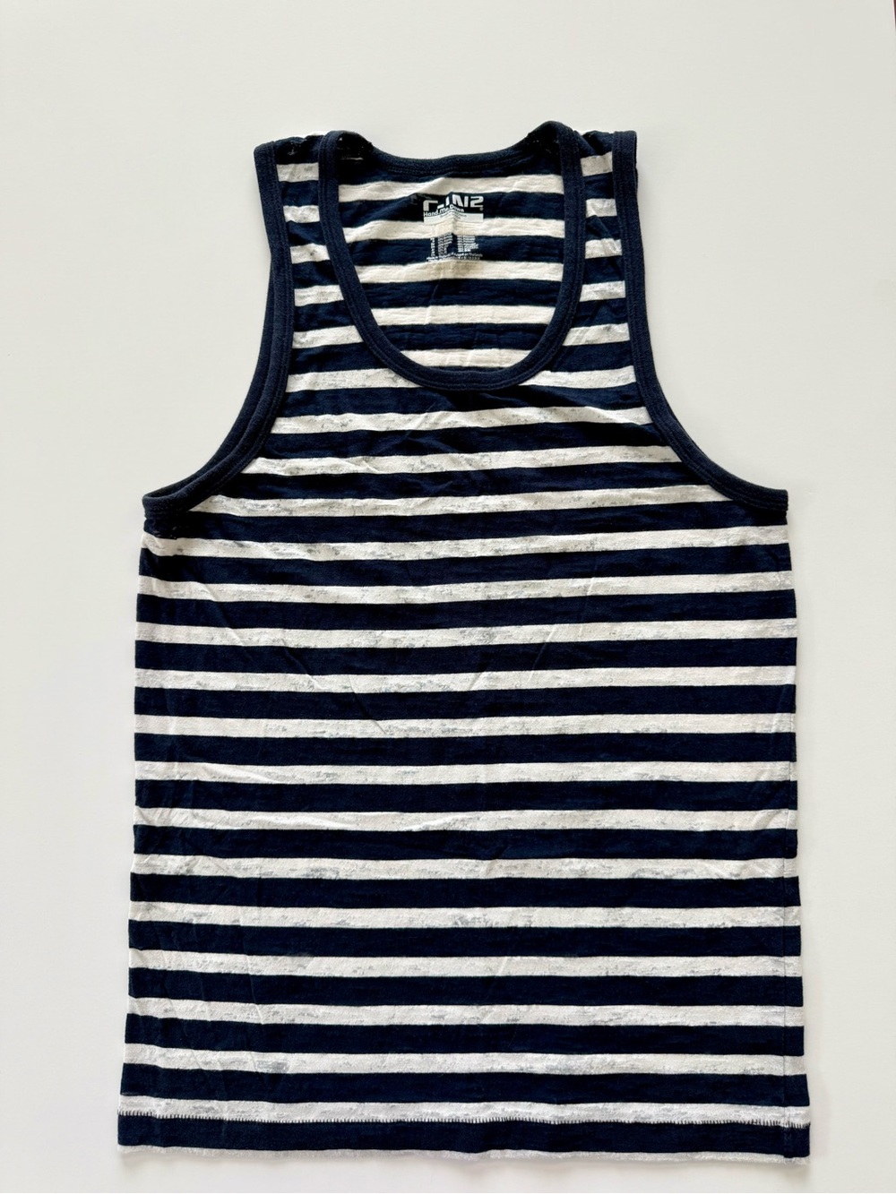 3 for 1! C-In2 Striped Men's Tank Tops - navy blue, turquoise, and orange
